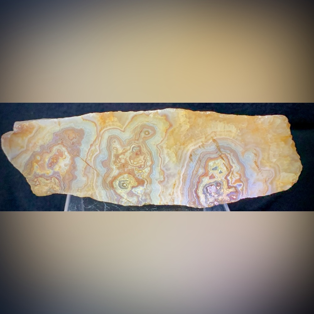 Natural Banded Agate Slice – Lace Pattern Mineral Specimen